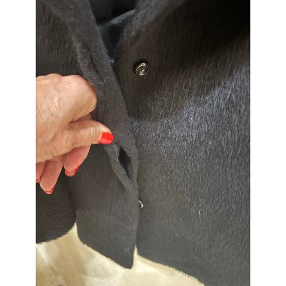 Liliana Castellano black shawl womens large classy suri alpaca merino wool - Picture 3 of 9